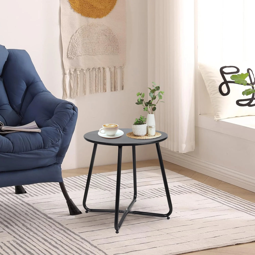 Metal Round End Table, Anti-Rust Waterproof Side Table G871247