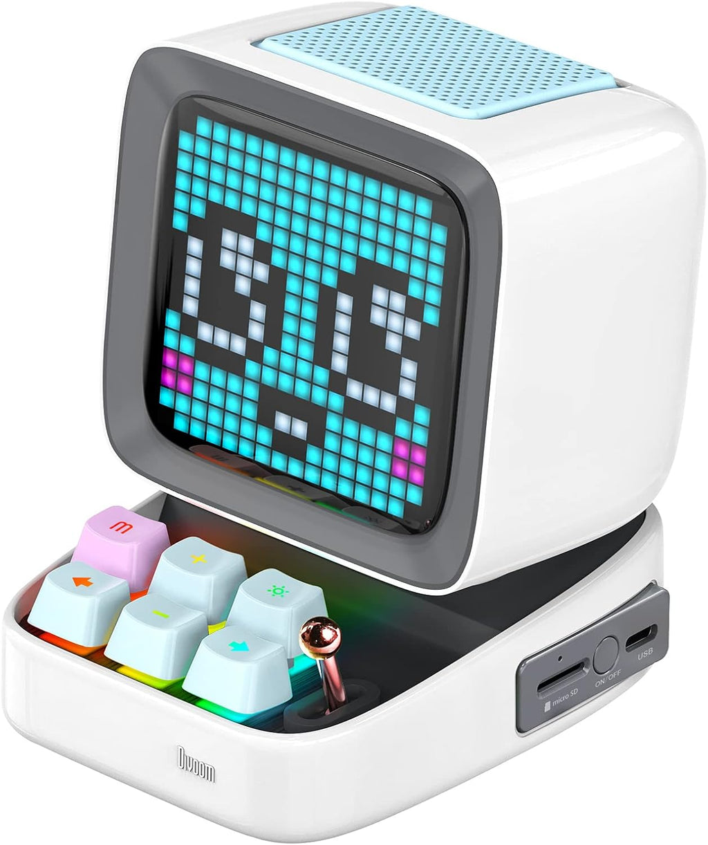 White Portable Bluetooth Speaker with LED Front Panel Z506