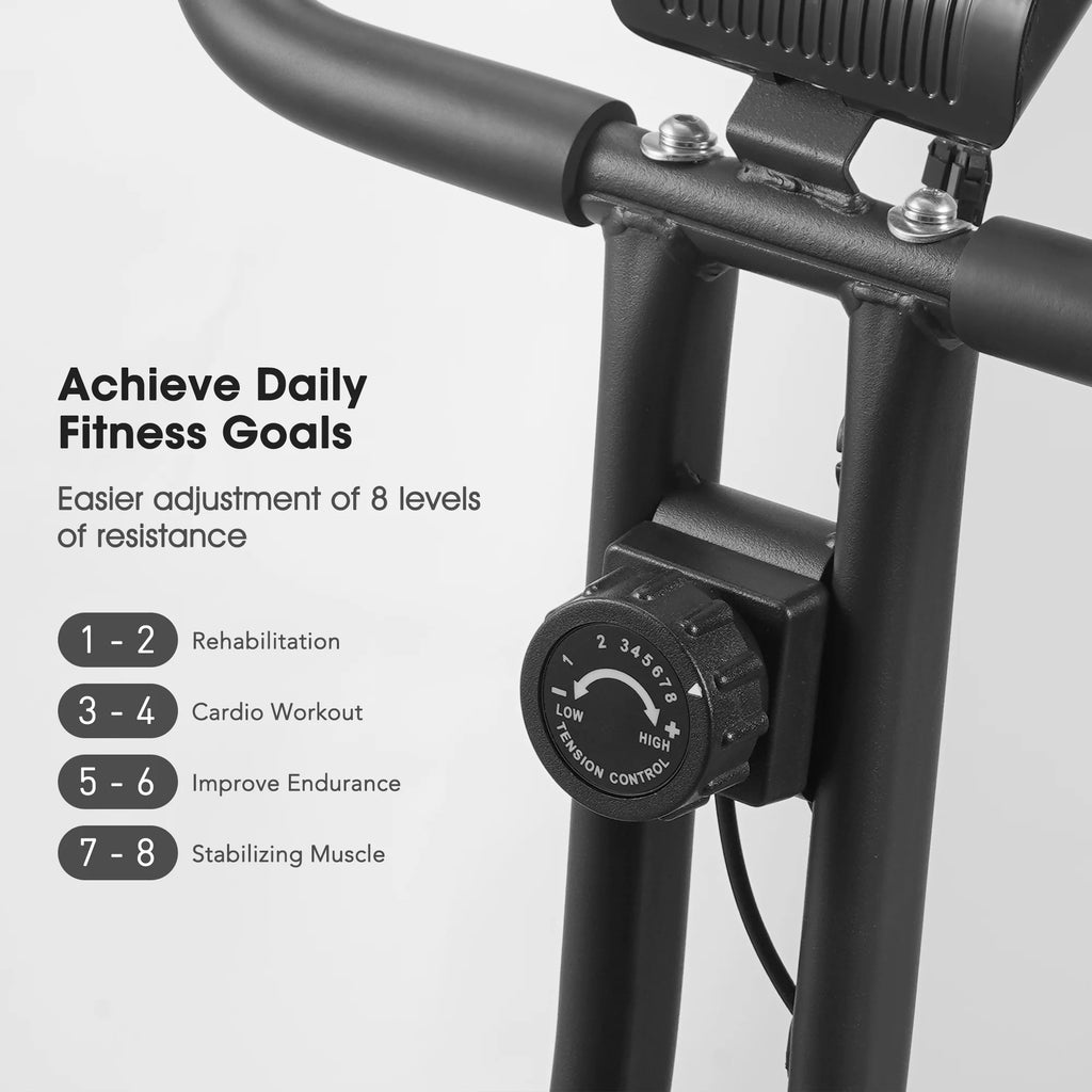 Folding Stationary Exercise Bike with LCD Monitor T57155