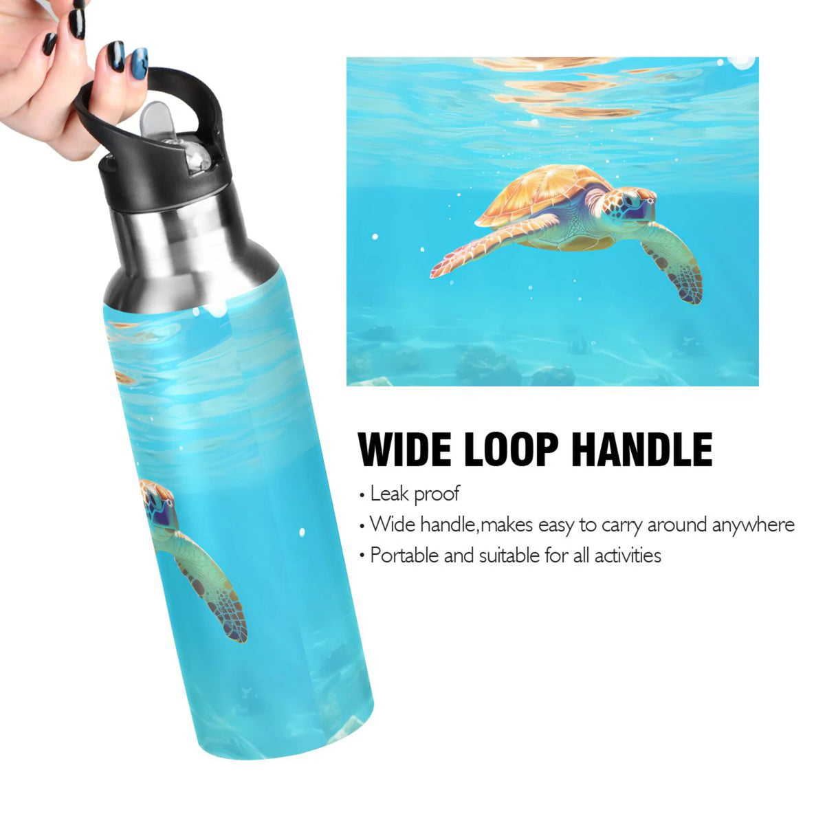 Insulated Stainless Steel Water Bottle with Straw Lid, 20 oz A157