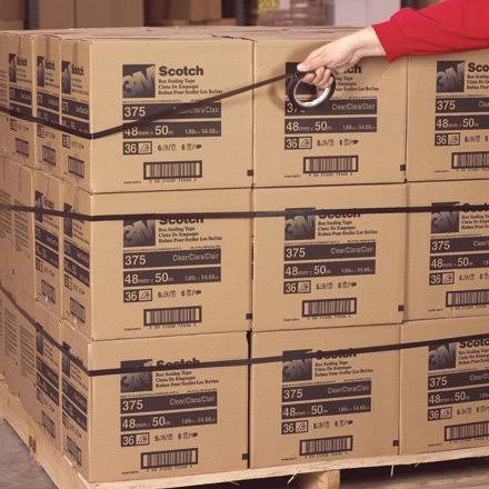Black 3/4 inch x 60 yds Poly Strapping Tape Case of 96 W177886