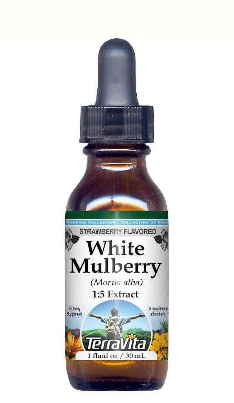 White Mulberry Glycerite Liquid Extract, Strawberry Flavored, 1 oz, 2-Pack Y7343