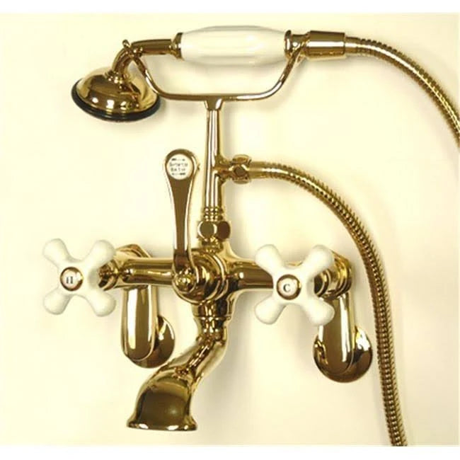 Vintage Wall Mount Clawfoot Tub Filler with Hand Shower I979683