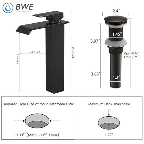 Brushed Nickel Waterfall Vessel Sink Faucet X9746