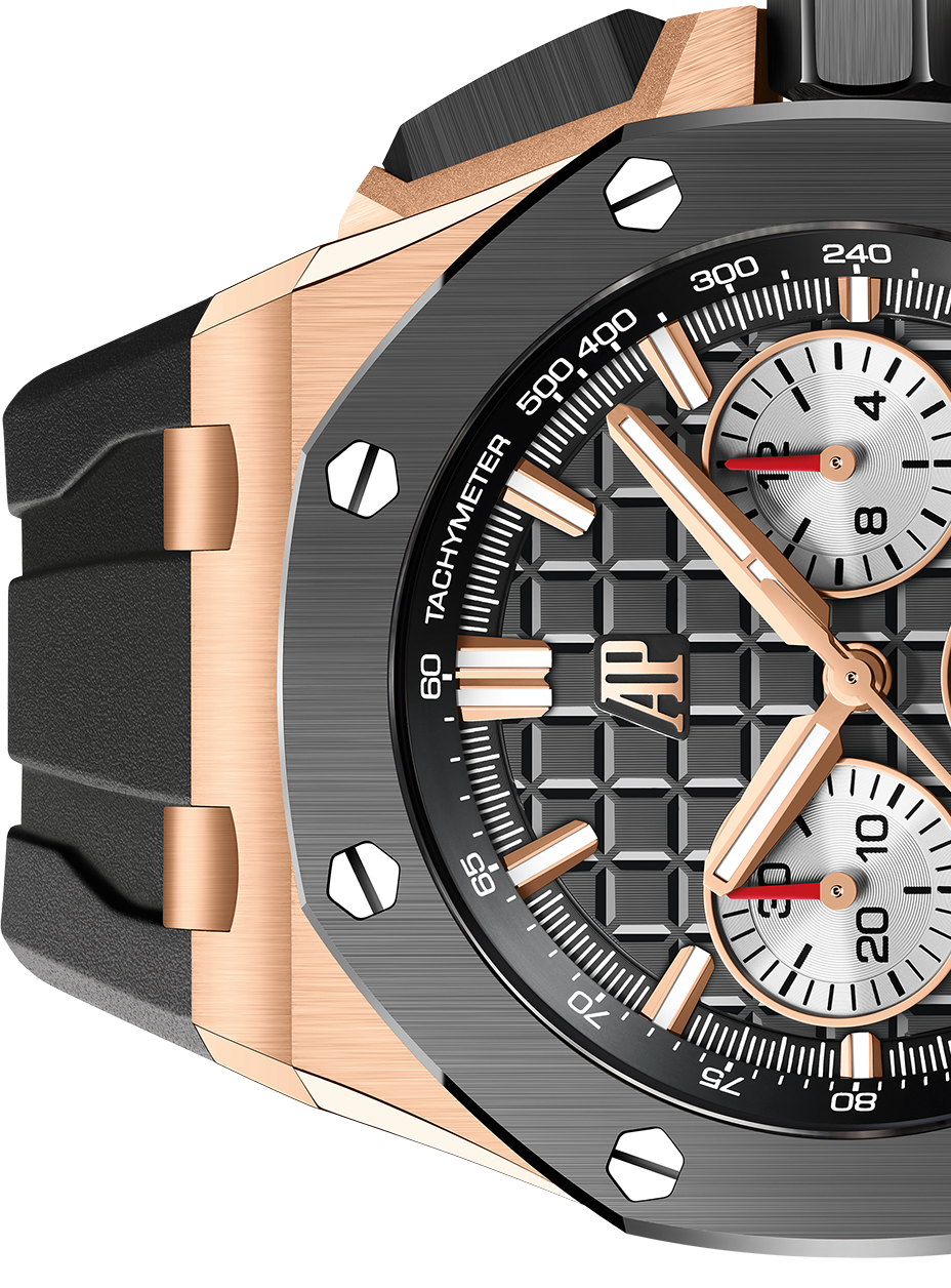 Pink Gold Black Dial Chronograph 43mm E44544