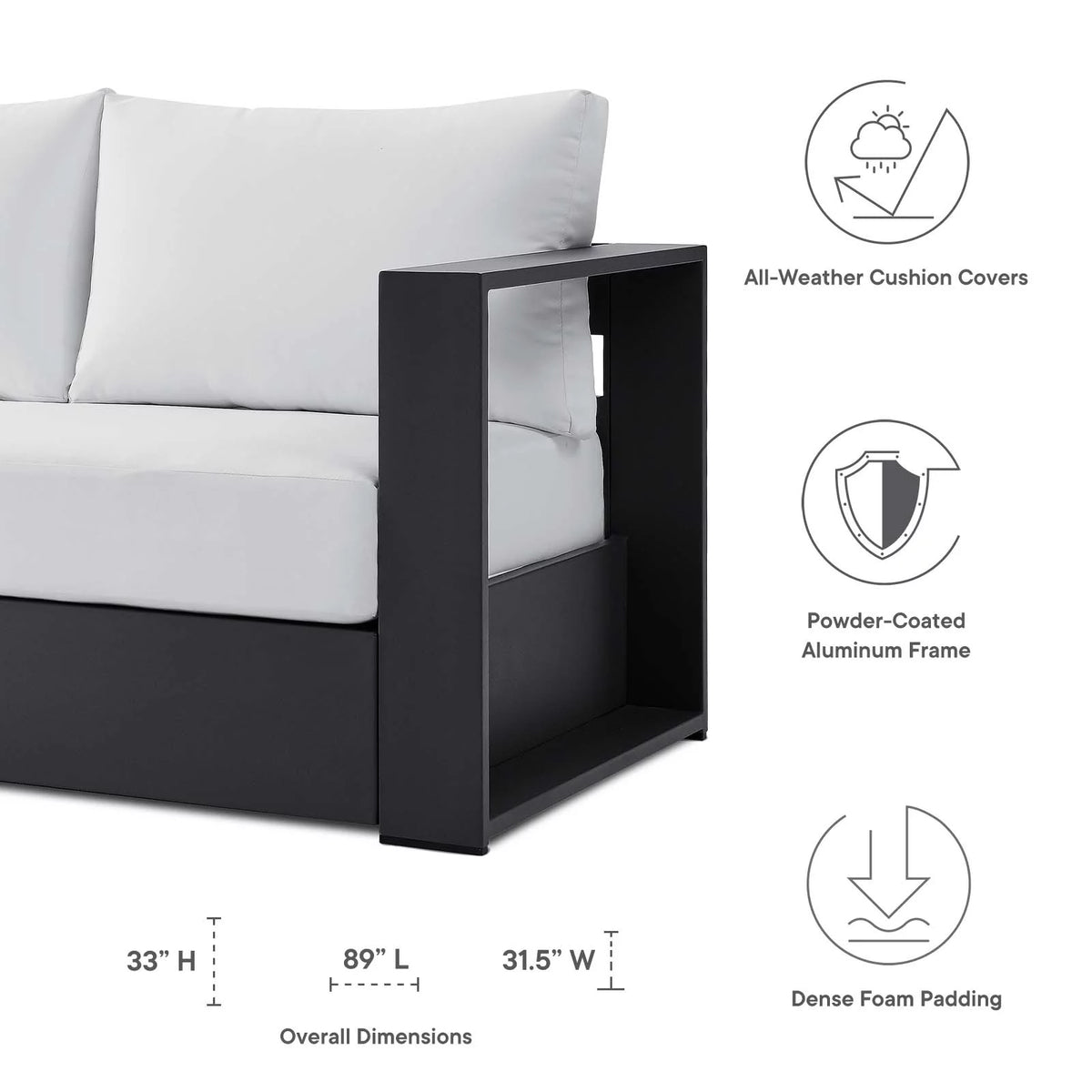 Gray White Aluminum Sofa O191331