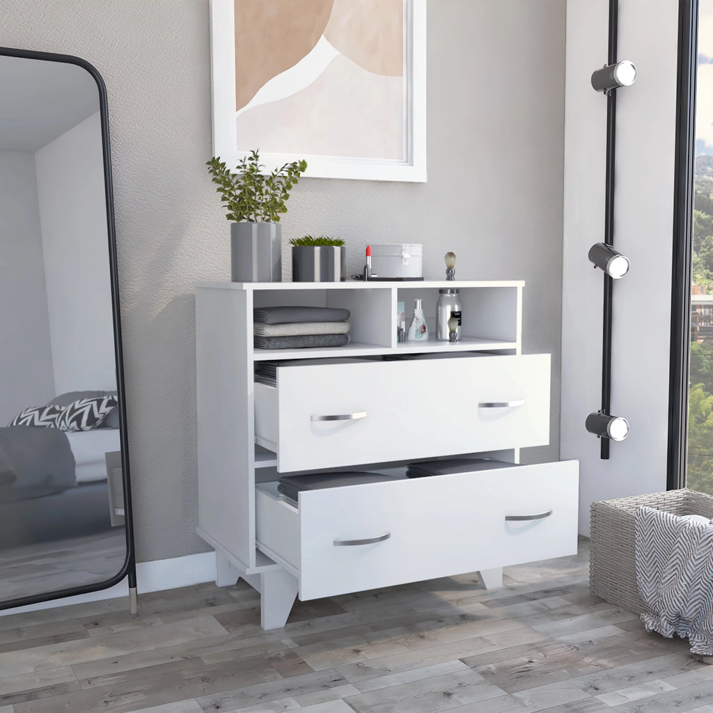 White Two Drawer Dresser F370