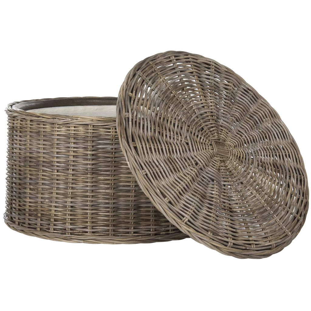 Grey Wicker Storage Coffee Table C364849