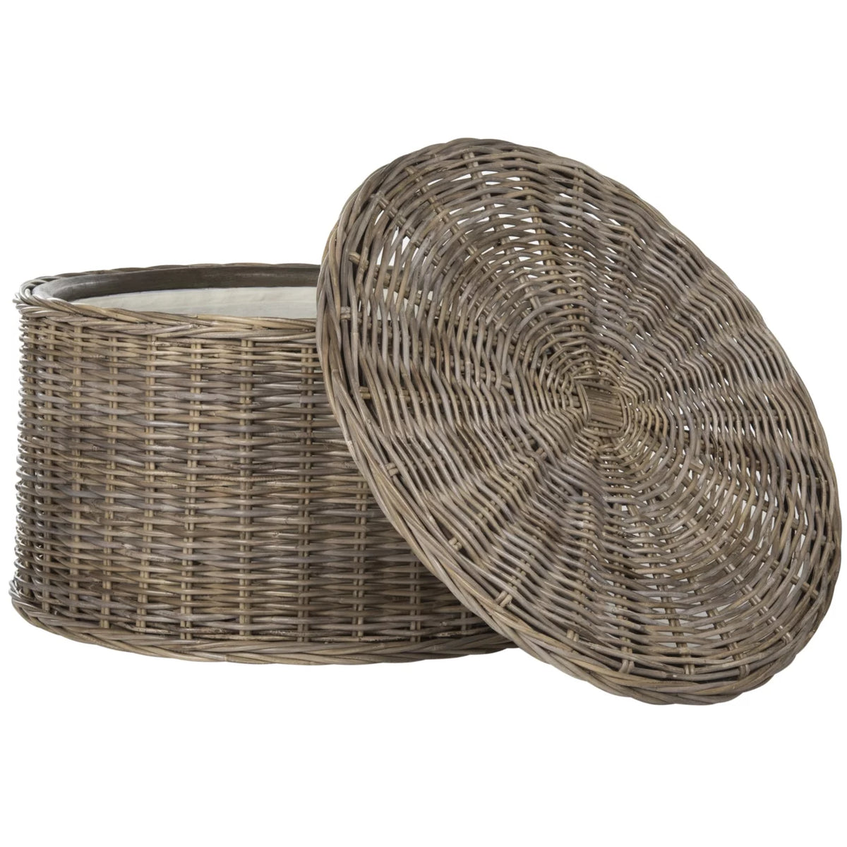 Grey Wicker Storage Coffee Table C364849