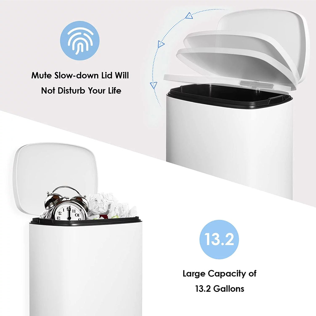 50L 13.2 Gallon Trash Can with Foot Pedal B96726