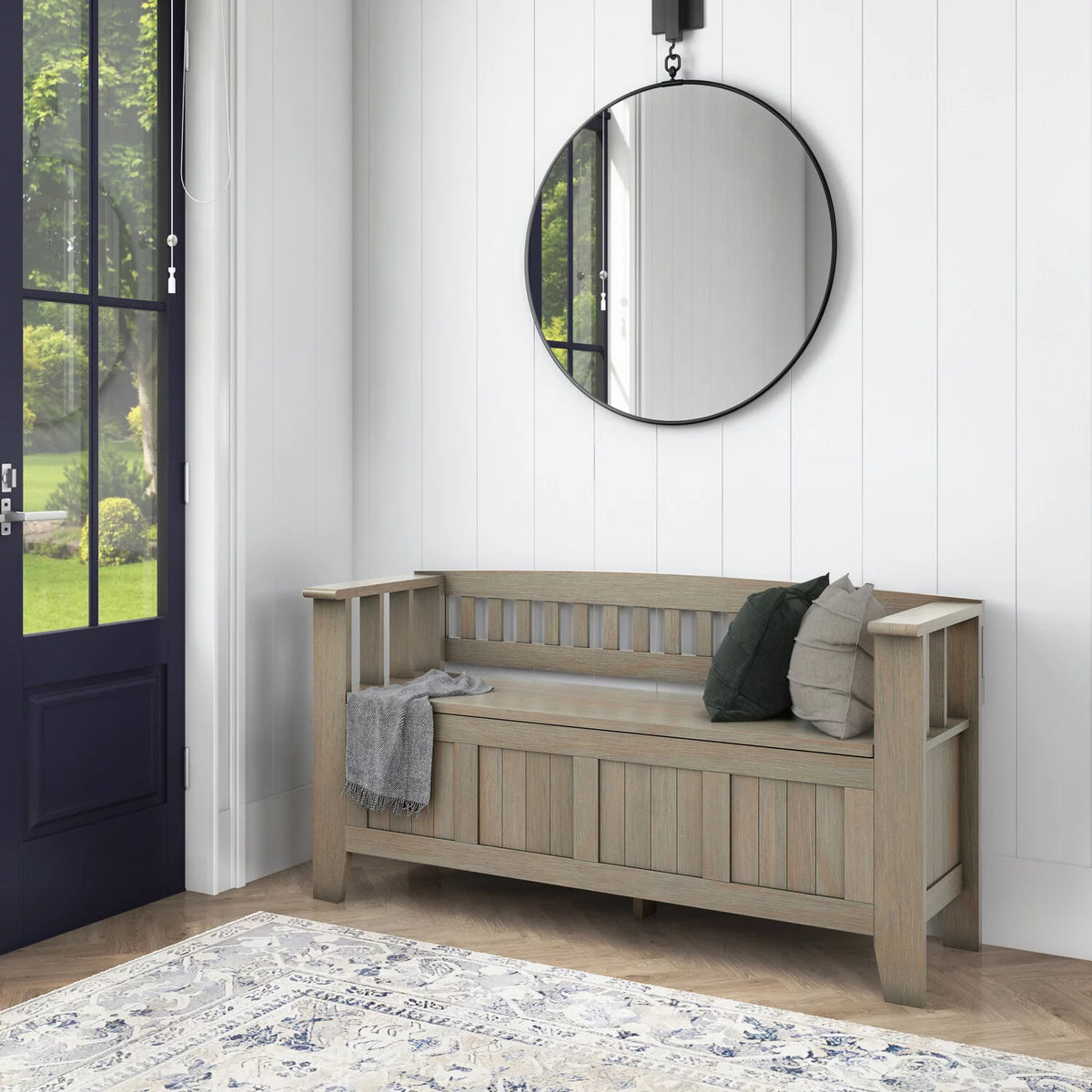 Solid Wood 48 inch Wide Storage Bench O4092