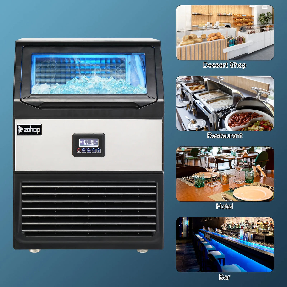 Commercial Stainless Steel Freestanding Ice Maker Cube Machine J4731