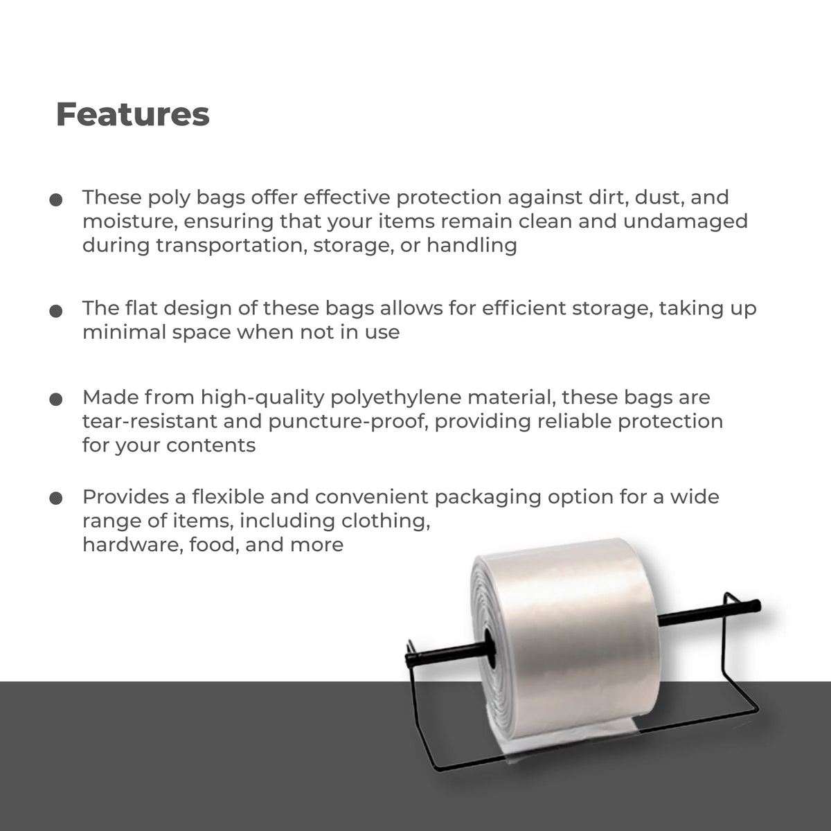 2.5" x 1500' Clear Polyethylene Poly Tubing Single Roll O110
