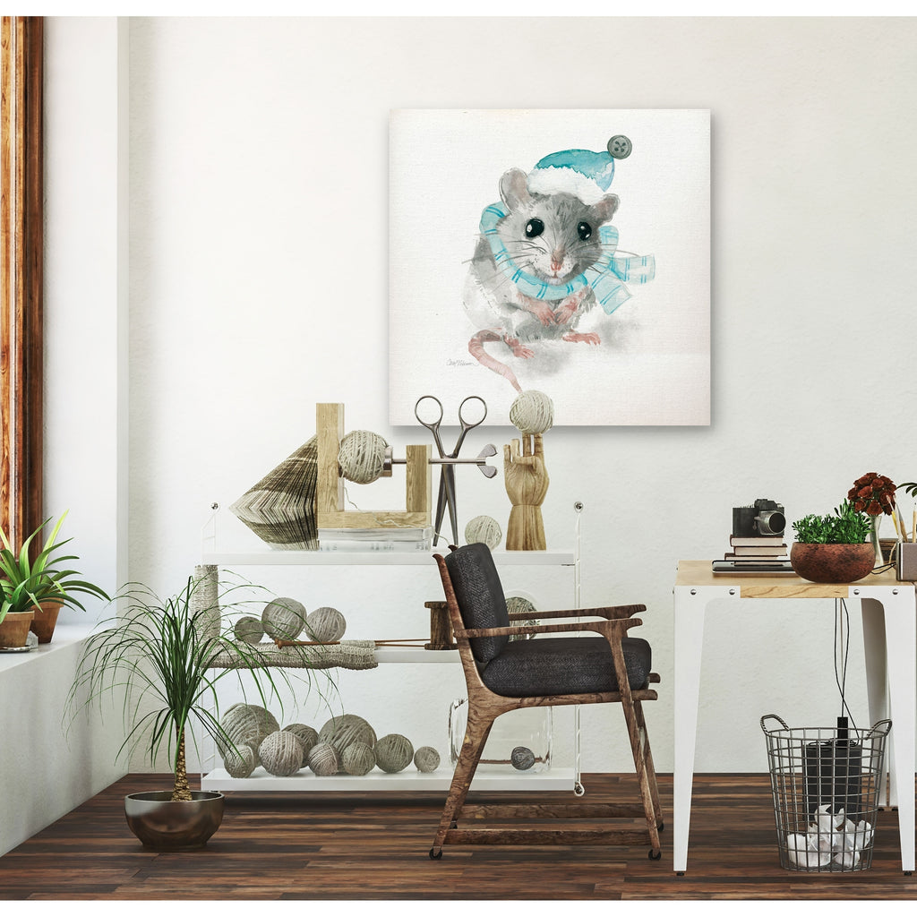 Christmas Critter Mouse Gallery Wrapped Canvas 10x10 L75832