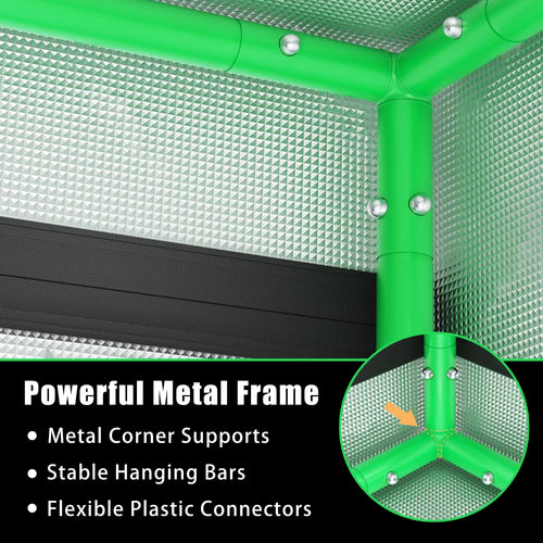 24"x24"x48" Water-Resistant Hydroponic Grow Tent with Observation Window H5057