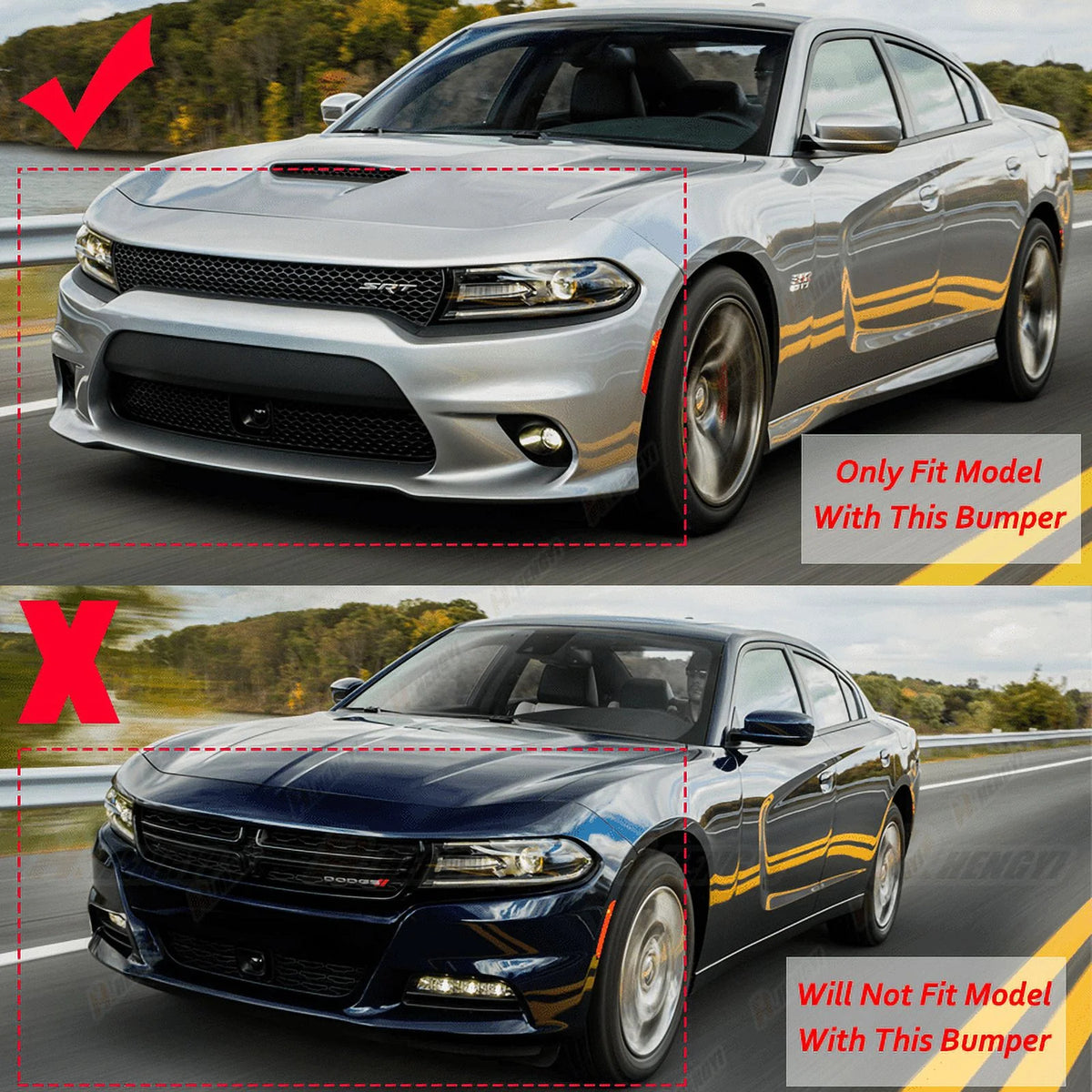 Carbon Fiber Print Front Bumper Lip Splitter Y7089