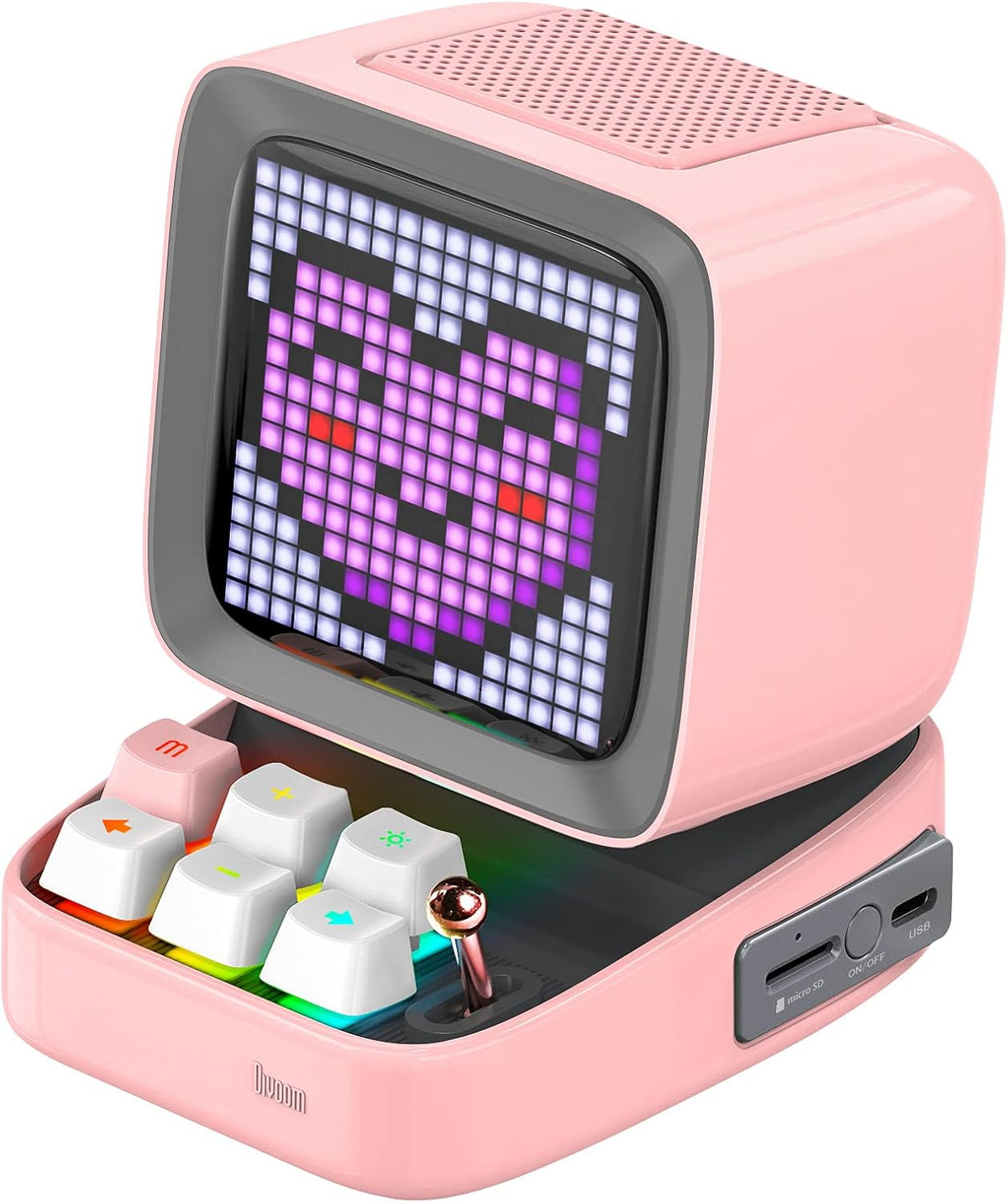 White Portable Bluetooth Speaker with LED Front Panel Z506