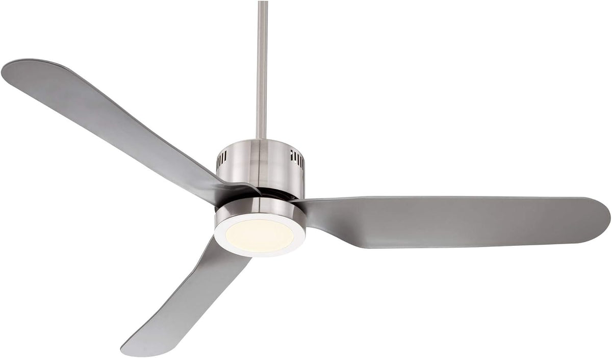 Brushed Nickel Silver 3 Blade Indoor Ceiling Fan with Light LED Remote Control C51019