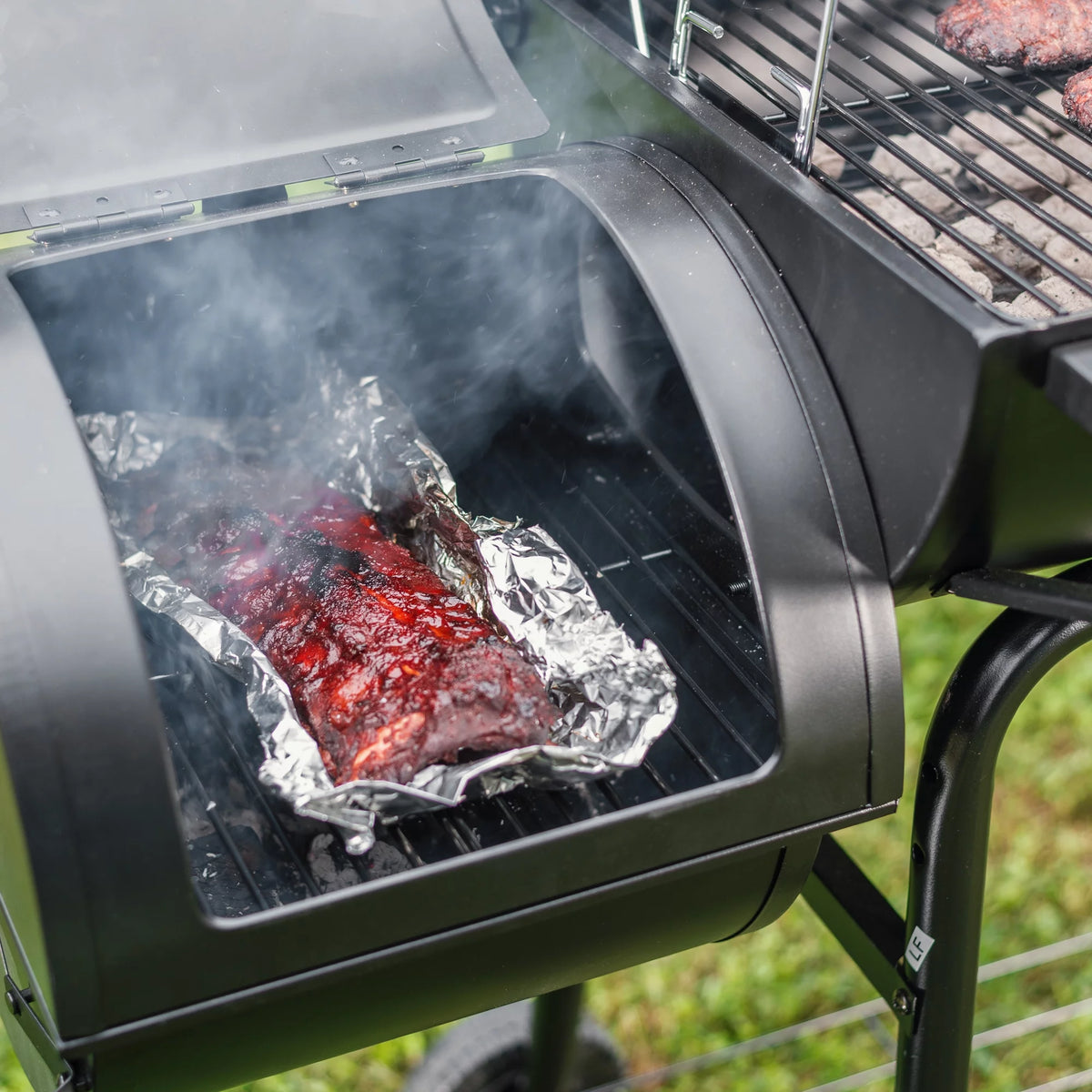 Steel Charcoal Grill with Offset Smoker O9911