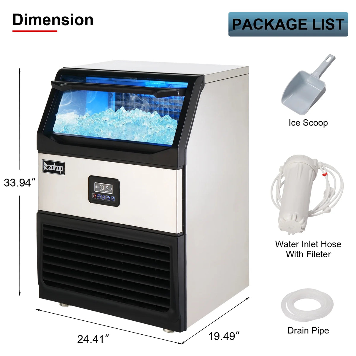 Commercial Stainless Steel Freestanding Ice Maker Cube Machine J4731