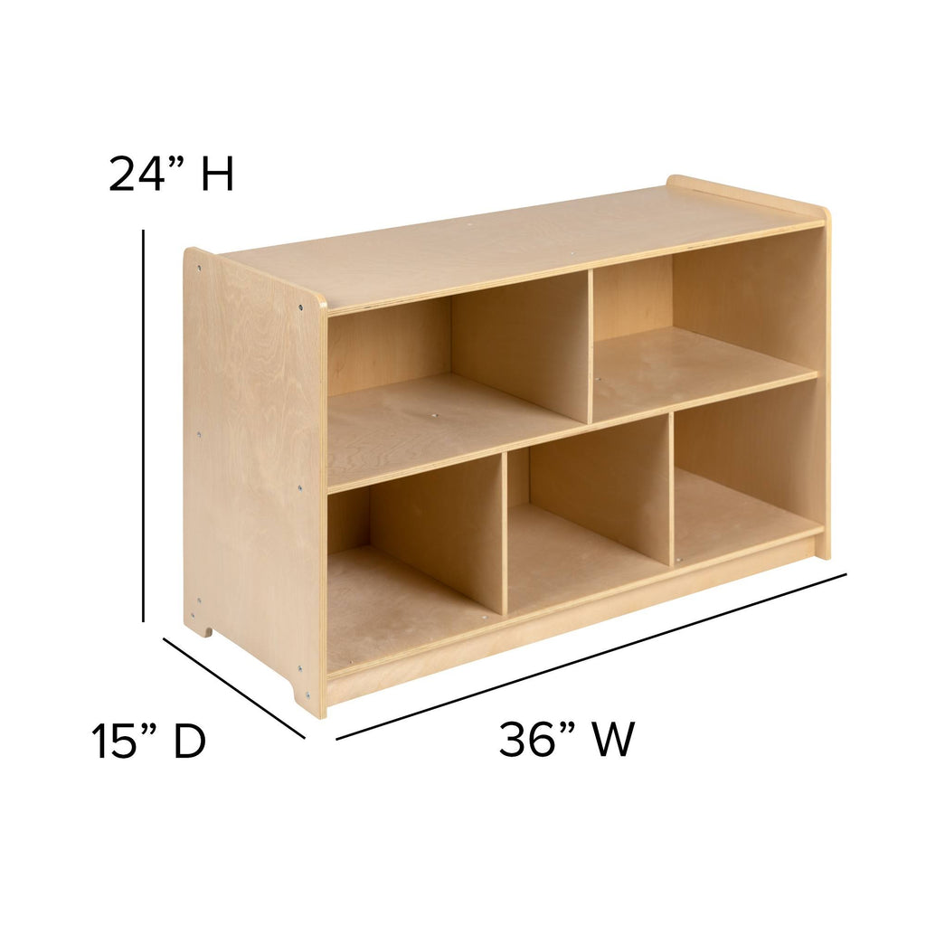 Wooden 5 Section School Classroom Storage Cabinet A646