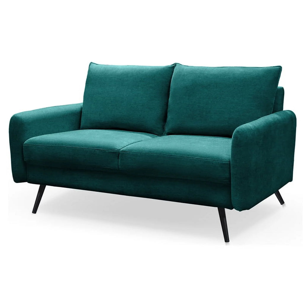Teal Blue Fabric Loveseat U9388