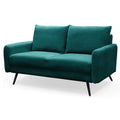 Teal Blue Fabric Loveseat U9388
