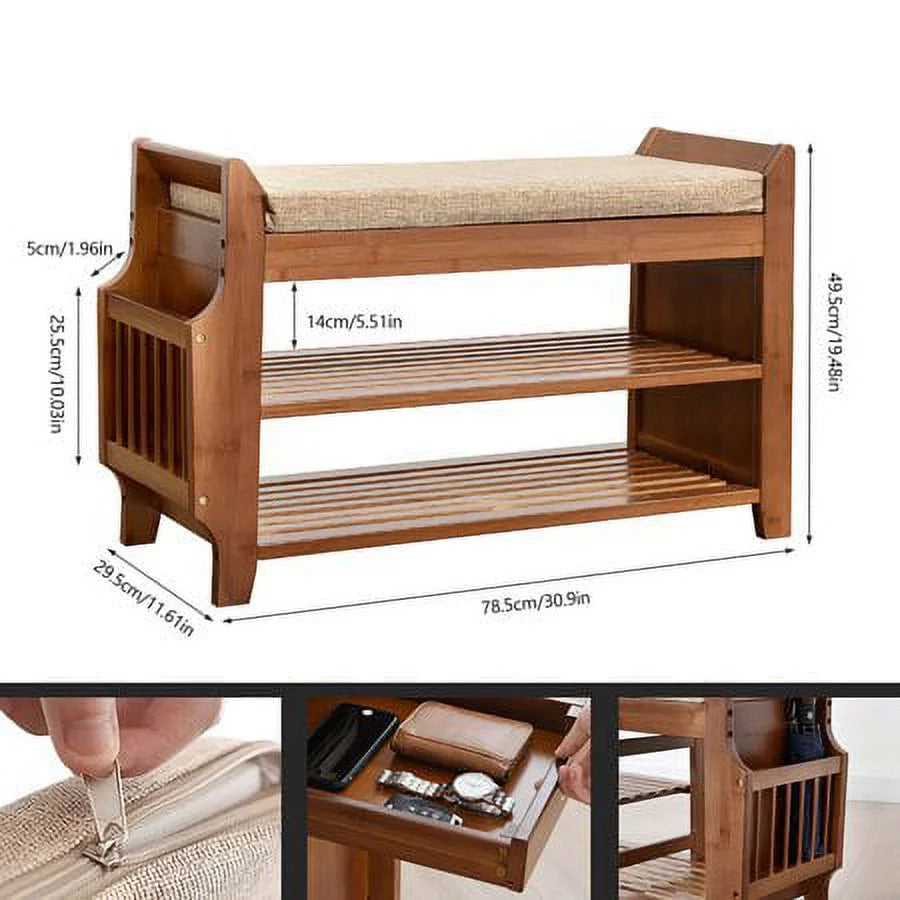 2 Tier Shoe Storage Bench with Drawer J1788