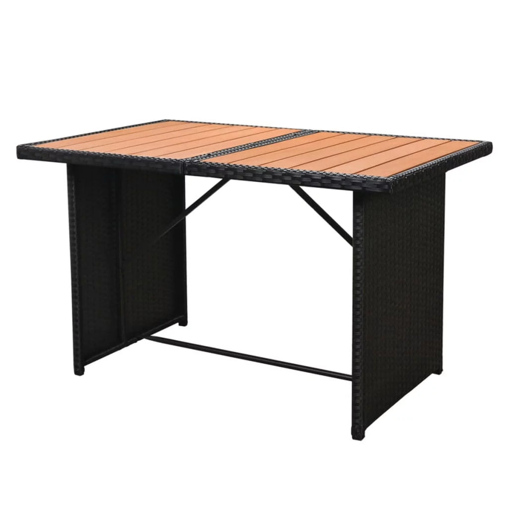 Black Poly Rattan 7 Piece Patio Set O576