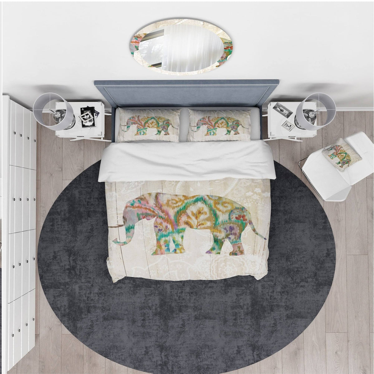 Multi-Color Traditional Bedding Set Duvet Cover and Shams A49554