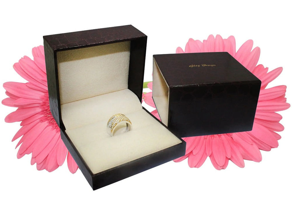 14K Gold Diamond Ring Ocean Wave Style 1.25 CT A7245