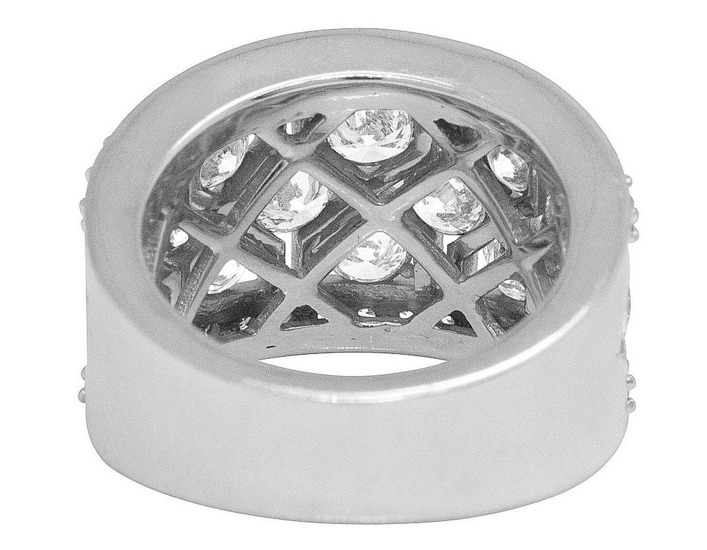 Geometric Mesh Diamond Band Ring Q518