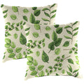 Green Leaves Square Outdoor Throw Pillow 2 Pack C57749
