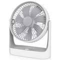 USB Desktop Fan, Rechargeable Wall Mounted Hanging Fan with LED Light, White E403025