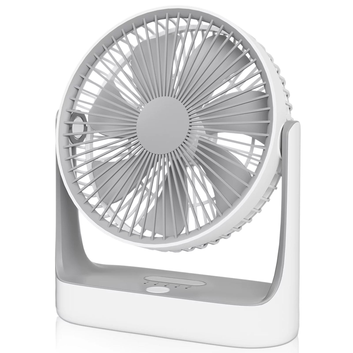 USB Desktop Fan, Rechargeable Wall Mounted Hanging Fan with LED Light, White E403025
