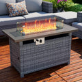 Propane Gas Fire Pit Table with Wind Guard, Auto-Ignition, 60,000 BTU, Gray W205