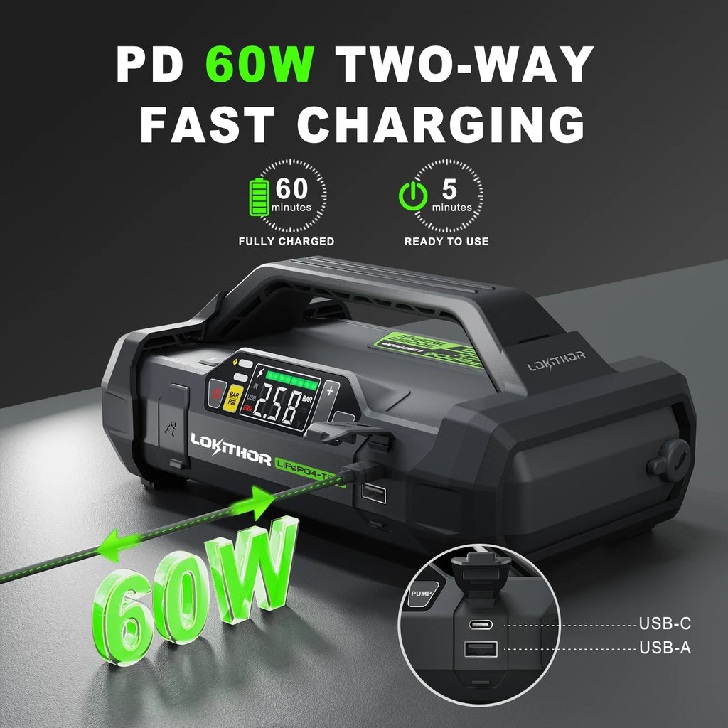 Jump Starter with Air Compressor, 3000Amp 12V Lithium Iron Phosphate Car Starter Battery, 150 PSI Tire Inflator with Digital Screen Y5171