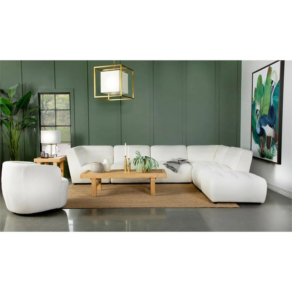 White 6-Piece Faux Leather Sectional L403