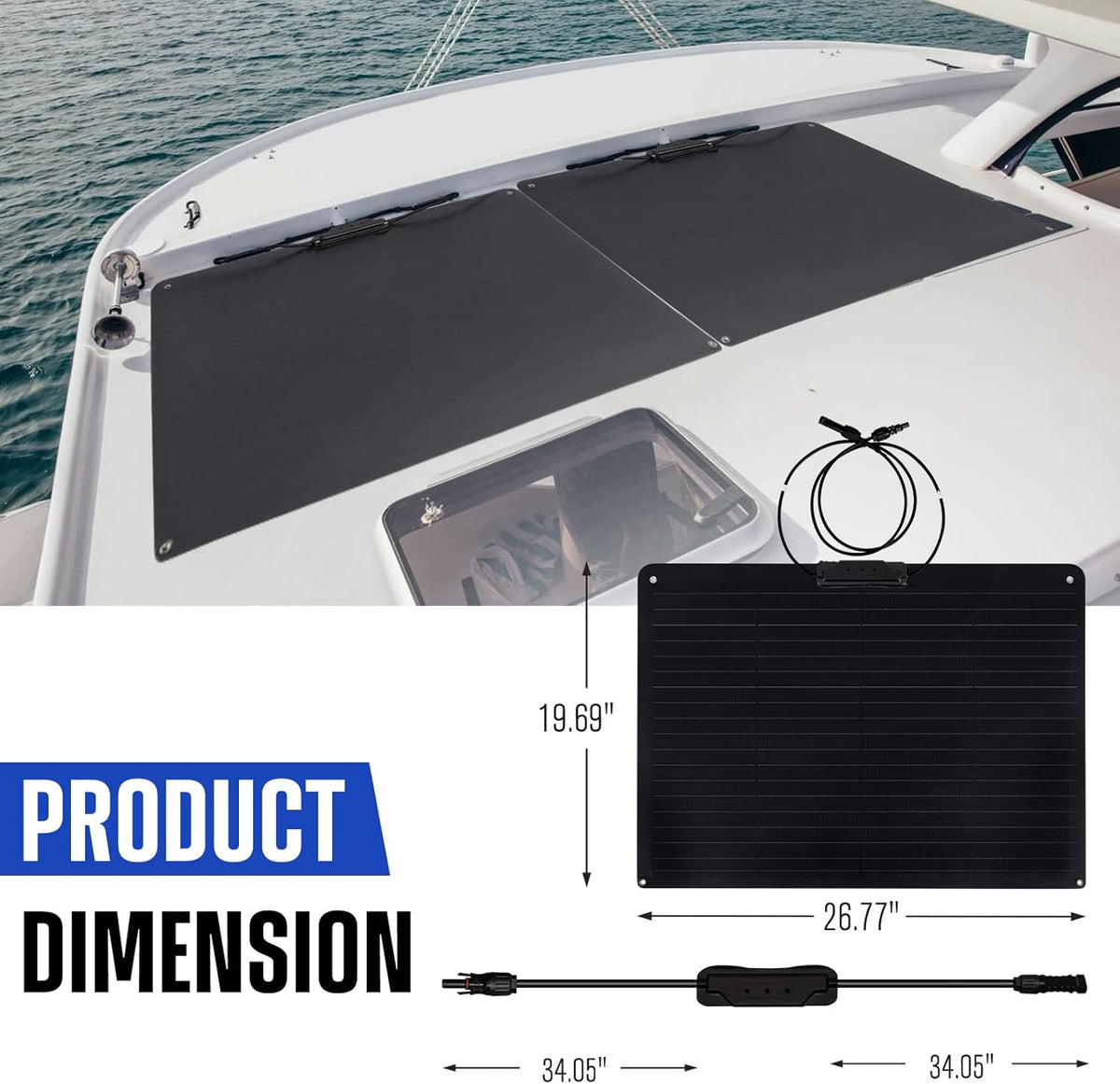 55W Flexible Monocrystalline Solar Panel F1953