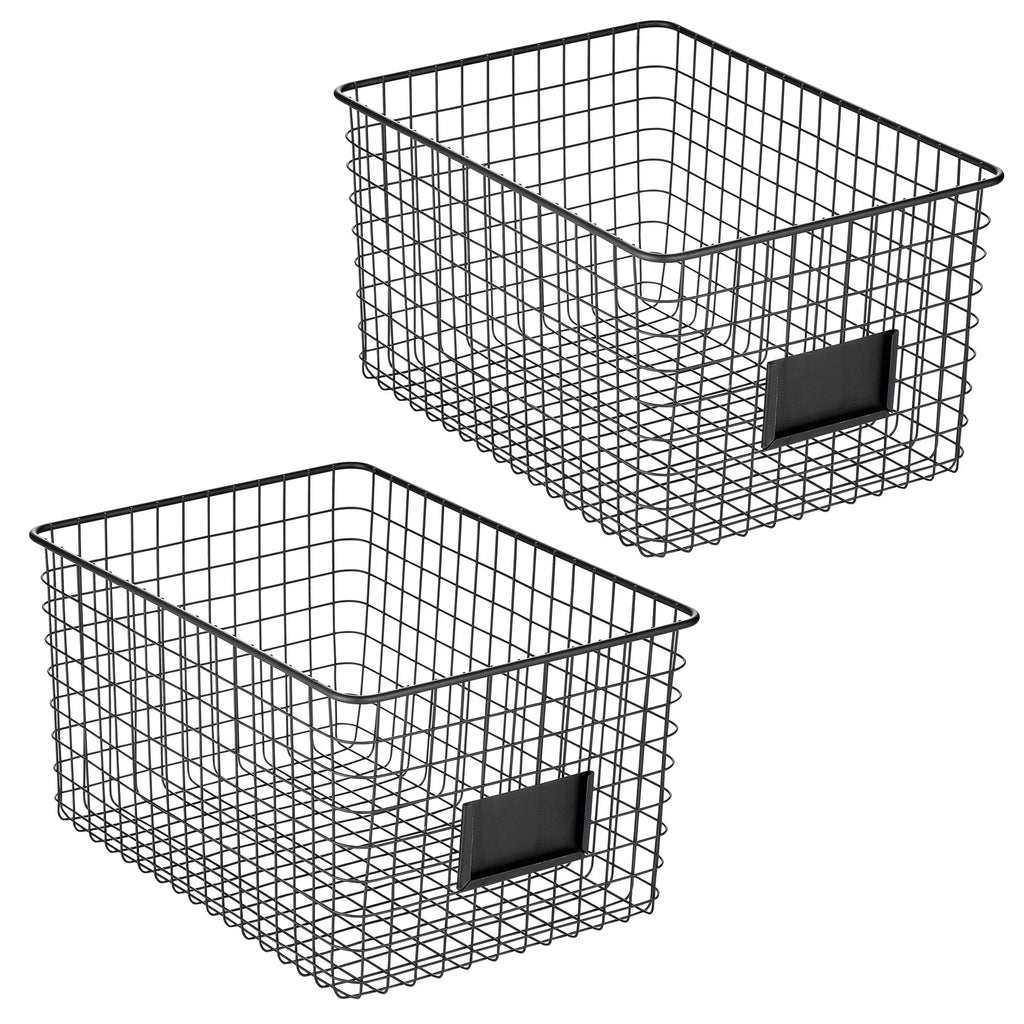 Matte Black 2 Pack Storage Organizer Basket N120