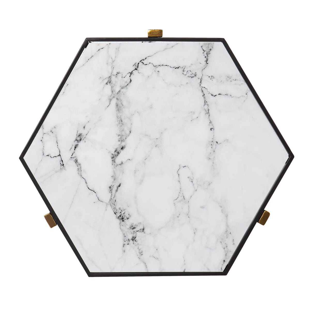 Black Faux Marble Nesting Table Set E169