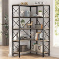 5-Shelf Corner Bookshelf with Metal Frame T592