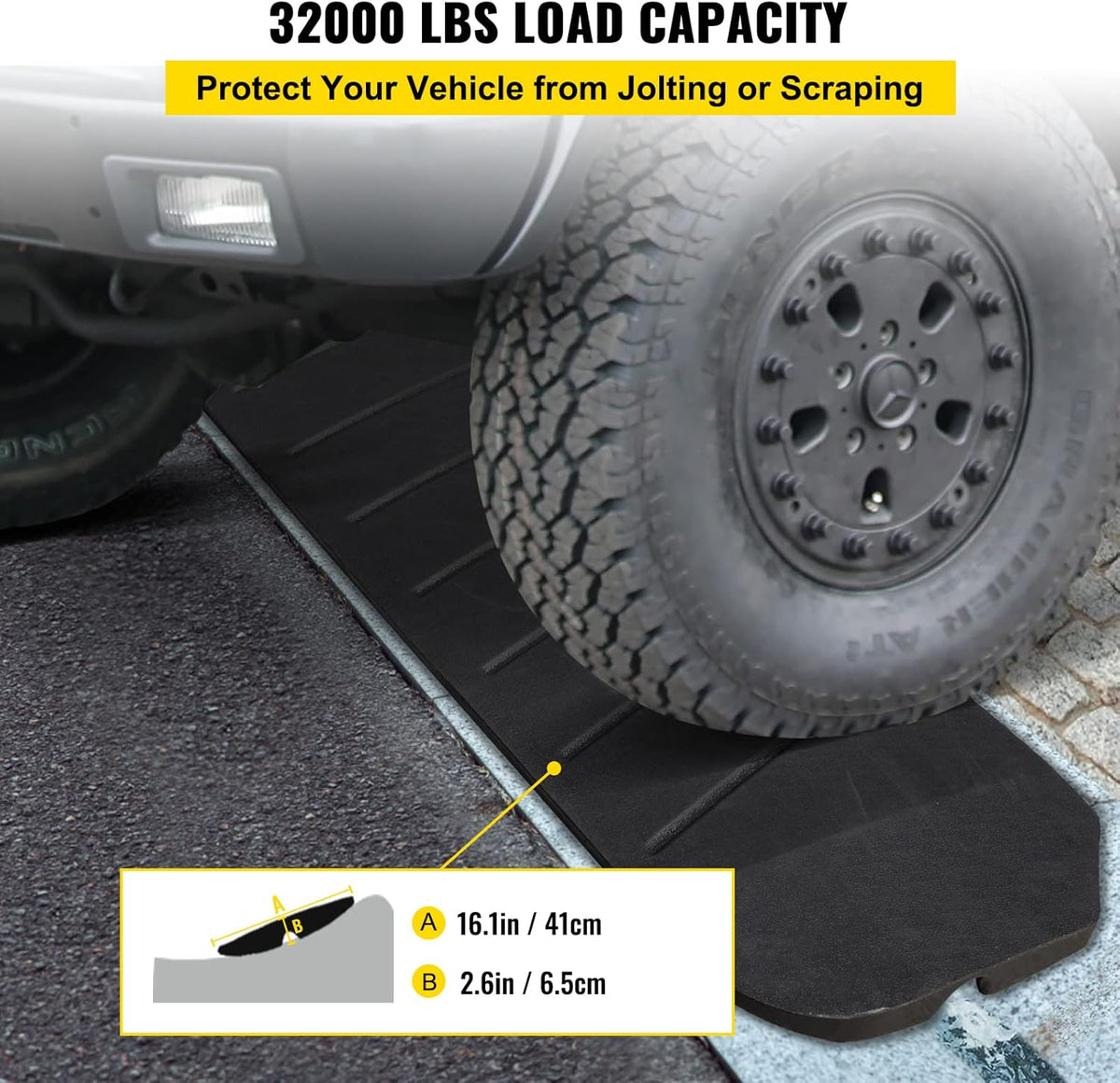 4 Pack Heavy Duty Rubber Curb Ramp Set O367
