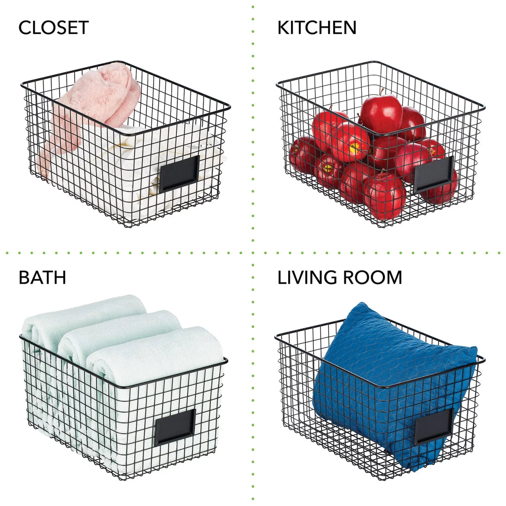Matte Black 2 Pack Storage Organizer Basket N120