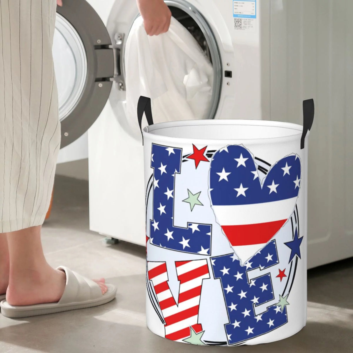Round Waterproof Collapsible Laundry Basket J695