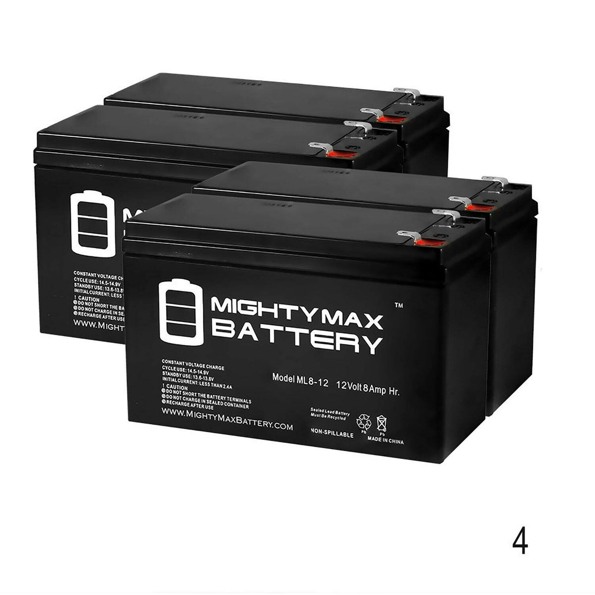12V 8Ah SLA 4 Pack W2678