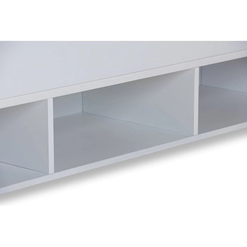 White Wood Twin Size Storage Platform Bed I384811