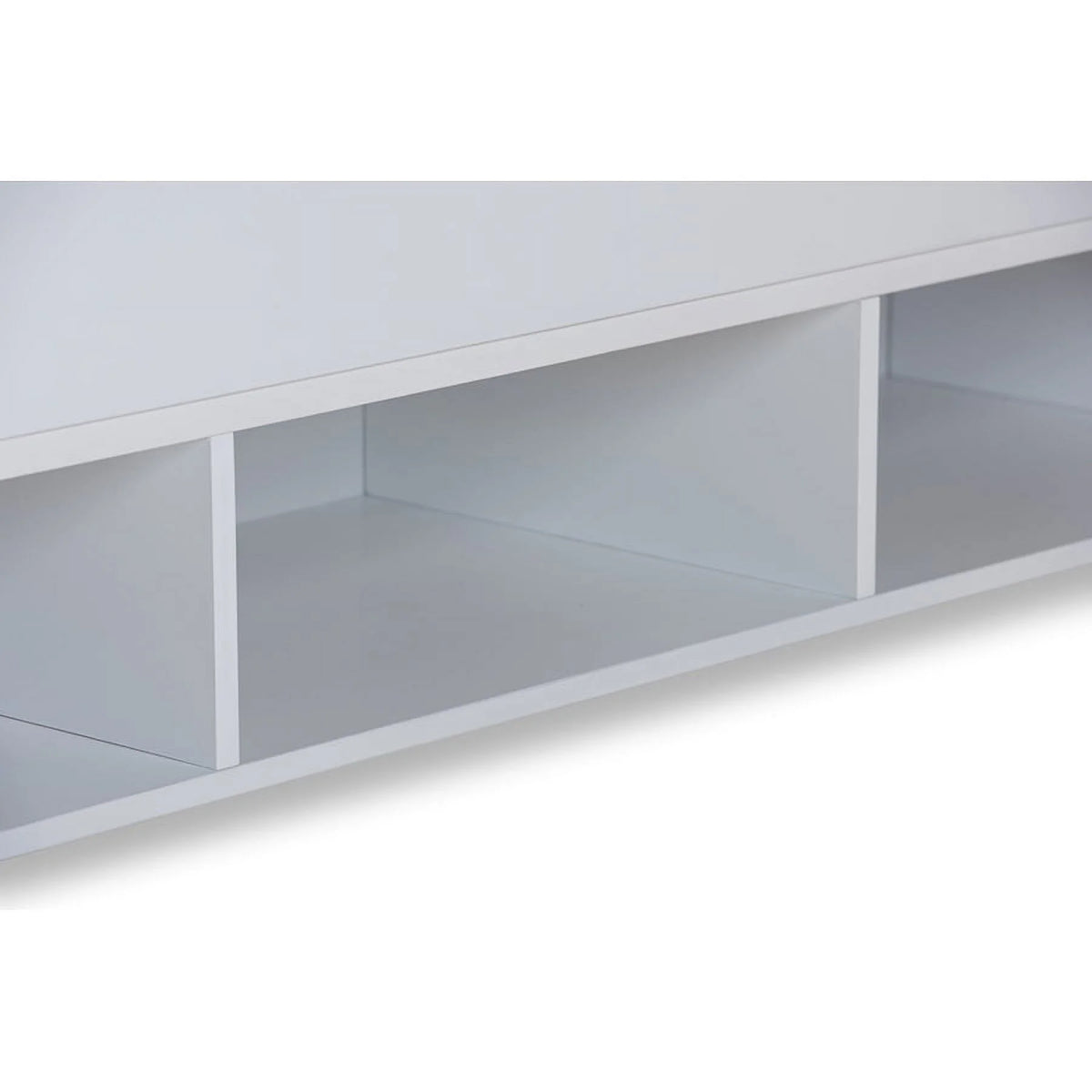 White Wood Twin Size Storage Platform Bed I384811