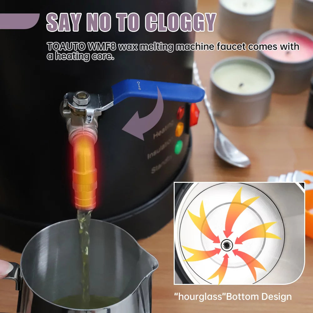 8L Electric Wax Melter with Heating Core Spout V48161