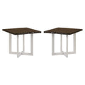 Oak and White Wood End Table Set of 2 H33417